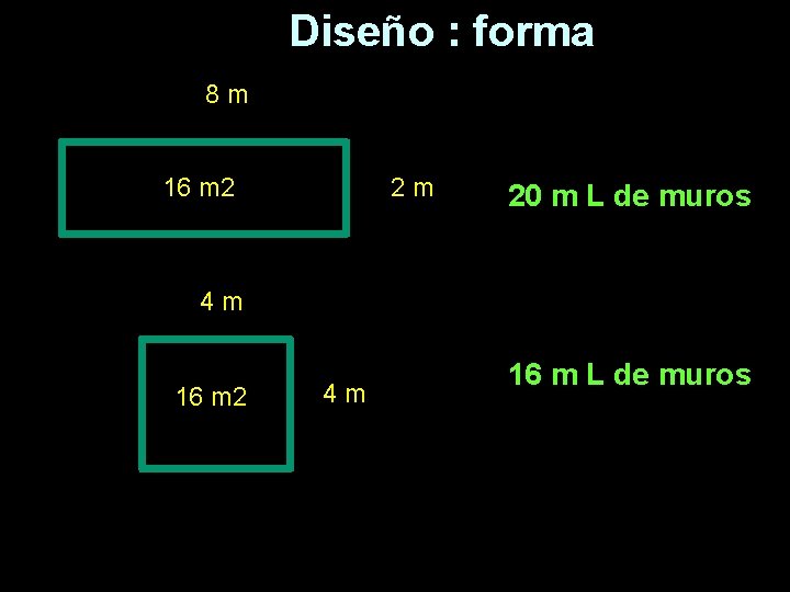 Diseño : forma 8 m 16 m 2 2 m 20 m L de