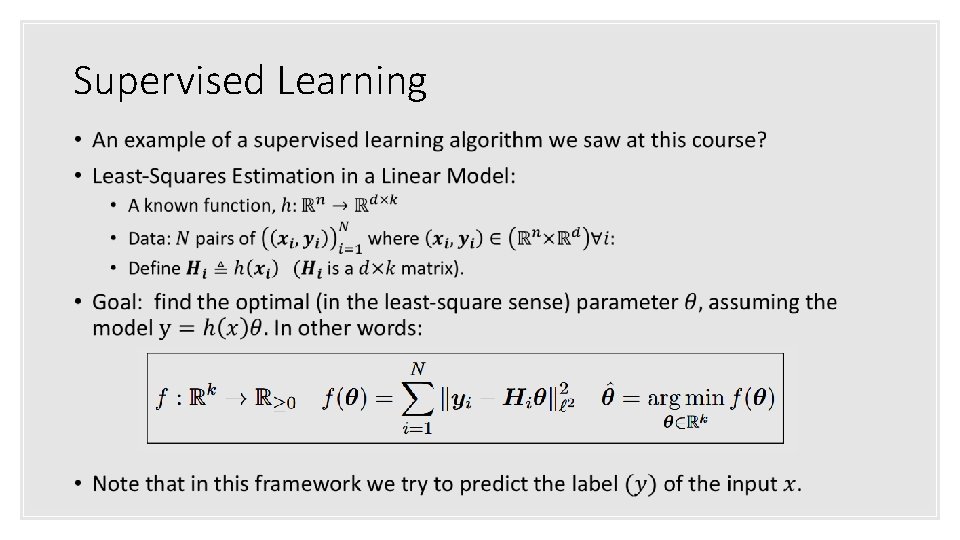 Supervised Learning • 