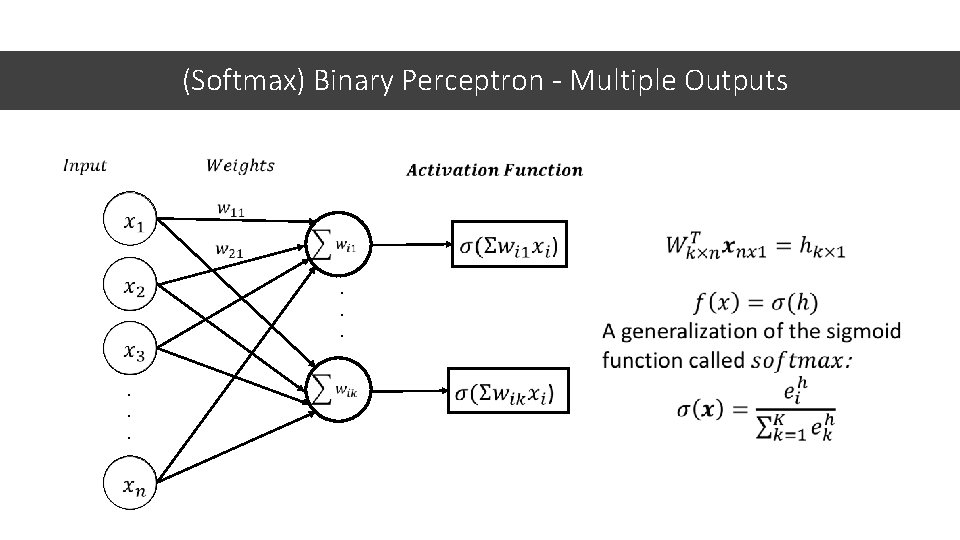 (Softmax) Binary Perceptron - Multiple Outputs . . . 