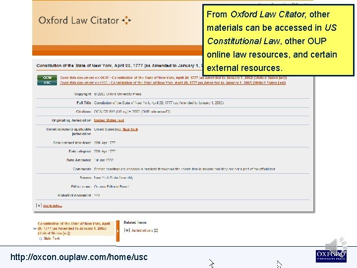 From Oxford Law Citator, other materials can be accessed in US Constitutional Law, other