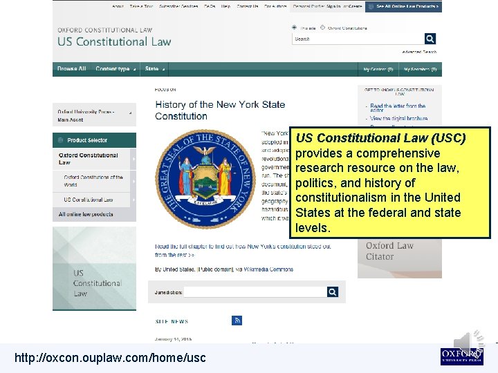 US Constitutional Law (USC) provides a comprehensive research resource on the law, politics, and