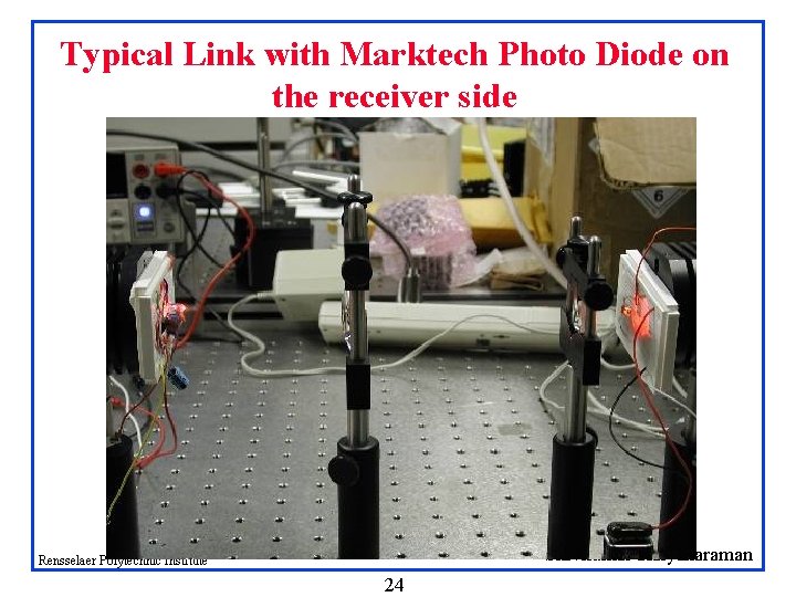 Typical Link with Marktech Photo Diode on the receiver side Shivkumar Kalyanaraman Rensselaer Polytechnic Typical Link with Marktech Photo Diode on the receiver side Shivkumar Kalyanaraman Rensselaer Polytechnic