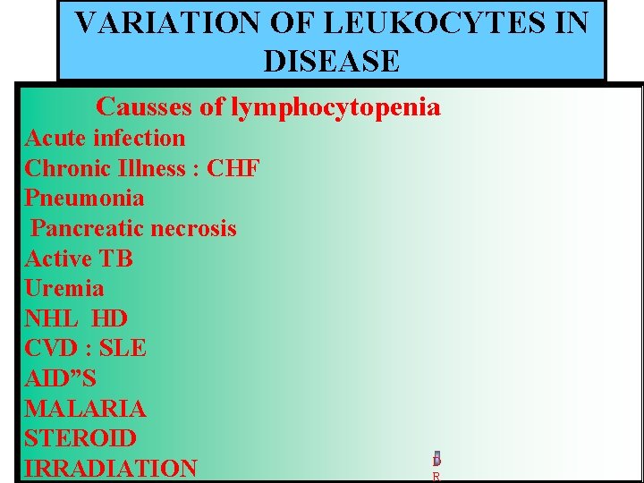 VARIATION OF LEUKOCYTES IN DISEASE Neutrophilia Neutropenia mild