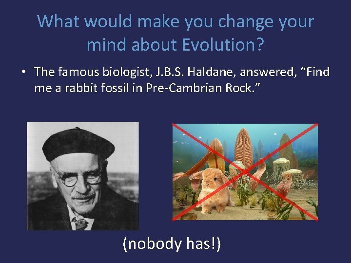 What would make you change your mind about Evolution? • The famous biologist, J.