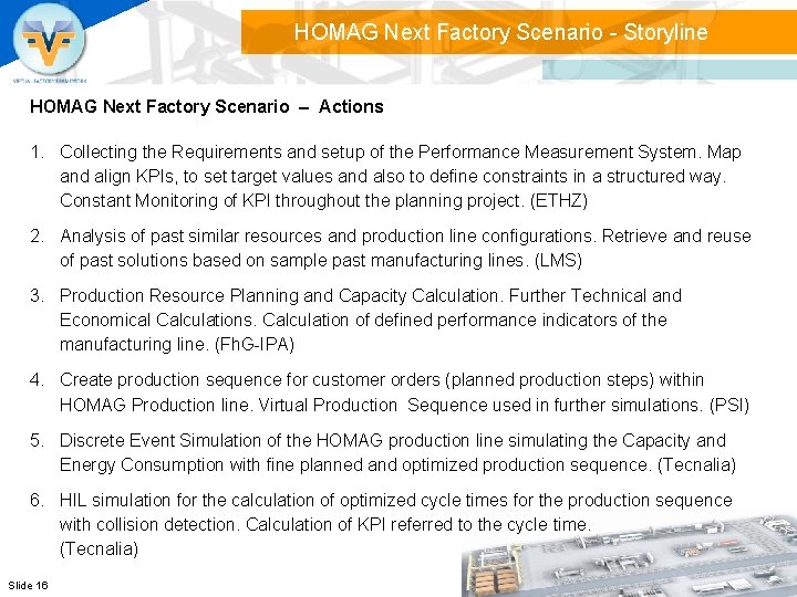 HOMAG Next Factory Scenario - Storyline HOMAG Next Factory Scenario – Actions 1. Collecting