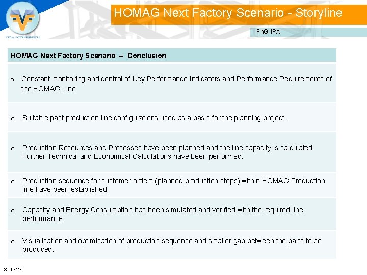 HOMAG Next Factory Scenario - Storyline Fh. G-IPA HOMAG Next Factory Scenario – Conclusion