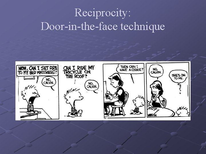 Reciprocity: Door-in-the-face technique 