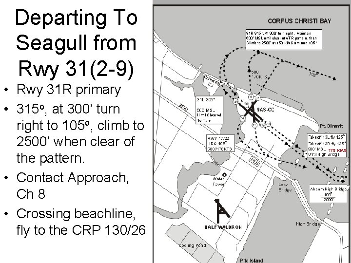 Departing To Seagull from Rwy 31(2 -9) • Rwy 31 R primary • 315