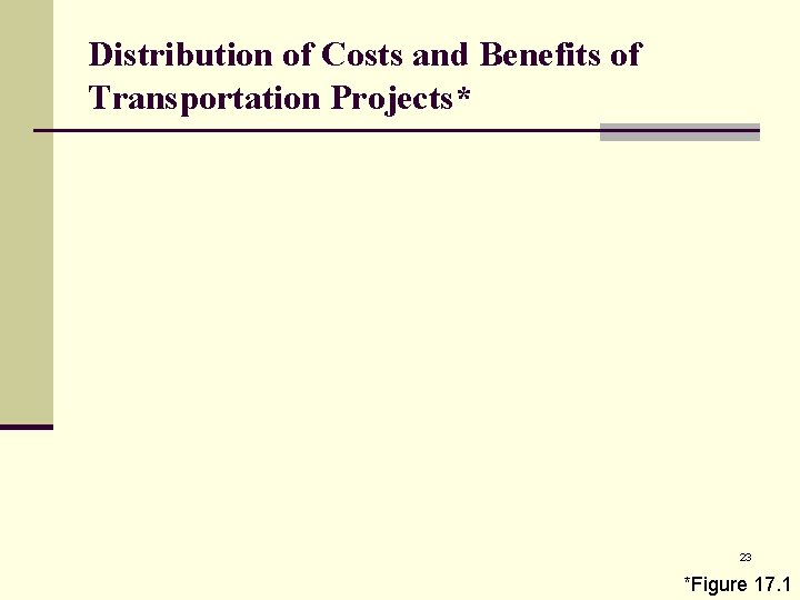 Distribution of Costs and Benefits of Transportation Projects* 23 *Figure 17. 1 