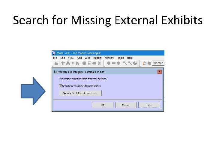 Search for Missing External Exhibits 