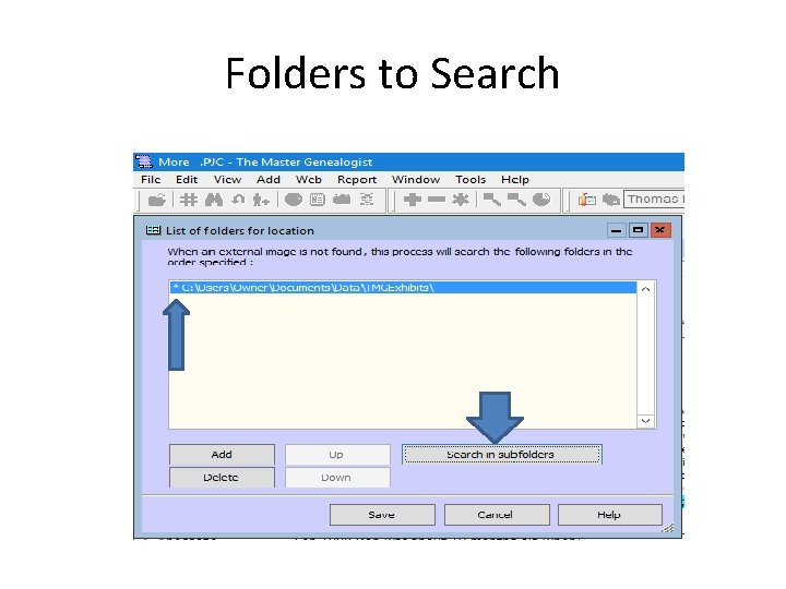 Folders to Search 