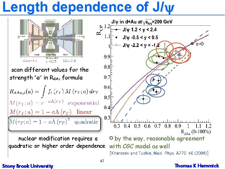 Length dependence of J/y Stony Brook University 47 Thomas K Hemmick 