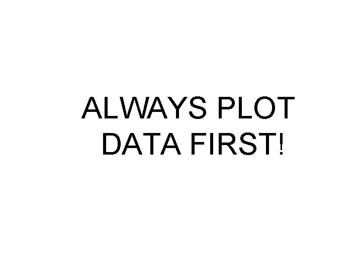 ALWAYS PLOT DATA FIRST! 