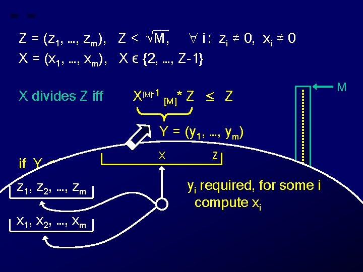 __ Z = (z 1, …, zm), Z < √M, i : zi ≠