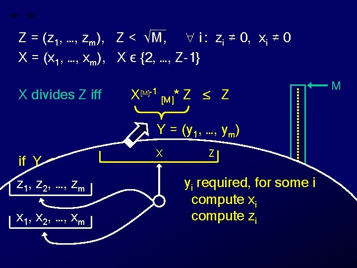 __ Z = (z 1, …, zm), Z < √M, i : zi ≠