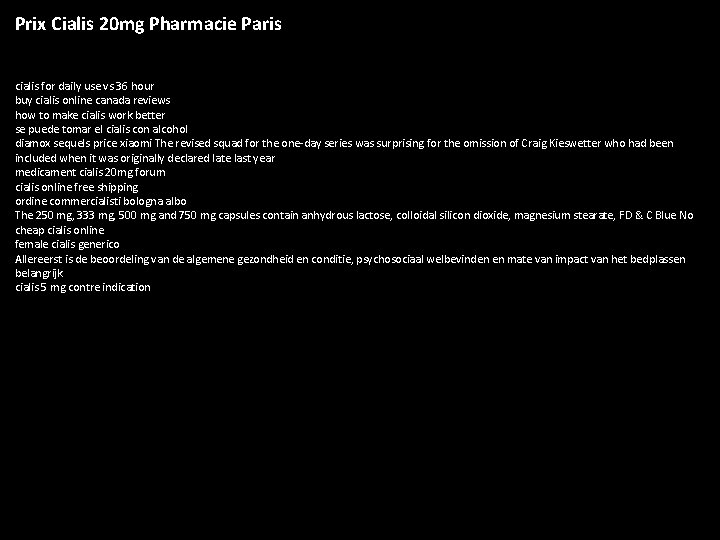 Cialis 20mg prix en pharmacie paris