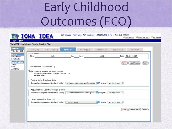 Early Childhood Outcomes (ECO) 