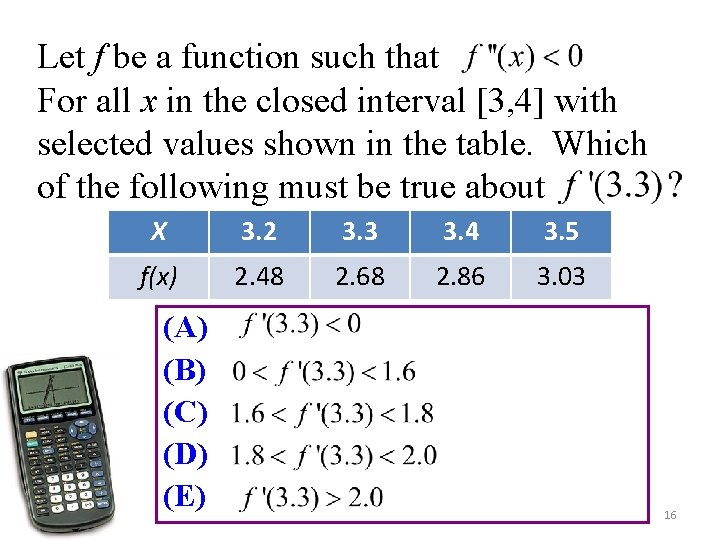 Let f be a function such that For all x in the closed interval