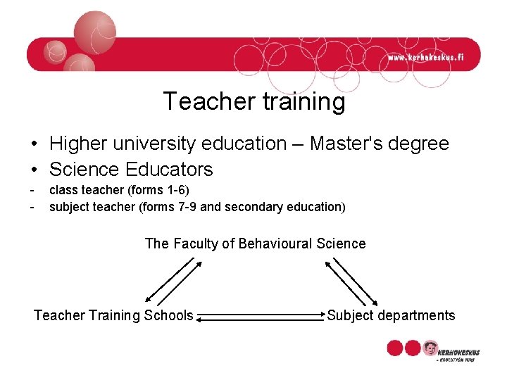 Teacher training • Higher university education – Master's degree • Science Educators - class