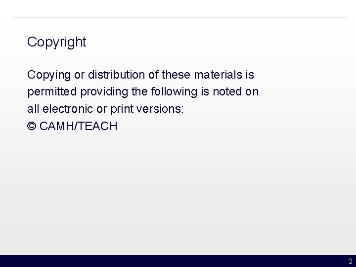 Copyright Copying or distribution of these materials is permitted providing the following is noted