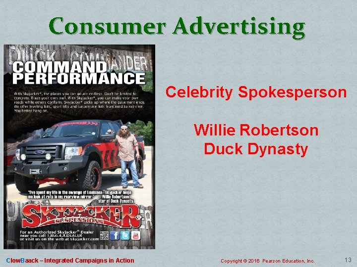 Consumer Advertising Celebrity Spokesperson Willie Robertson Duck Dynasty Clow. Baack – Integrated Campaigns in