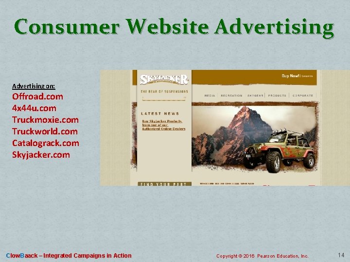 Consumer Website Advertising on: Offroad. com 4 x 44 u. com Truckmoxie. com Truckworld.