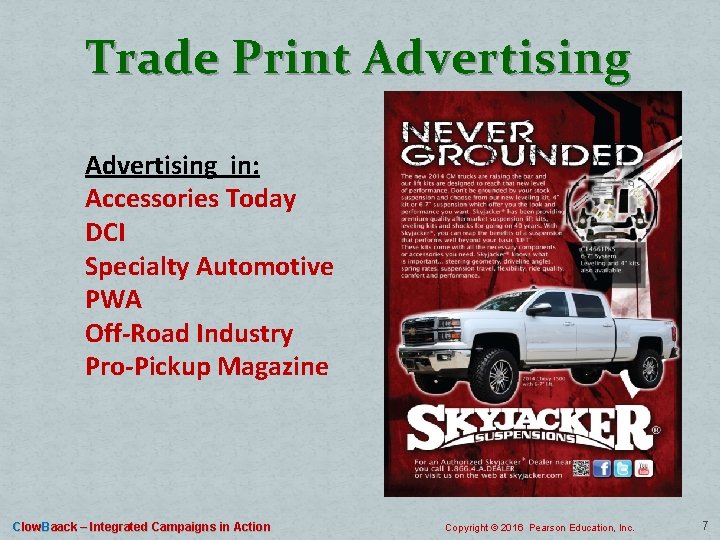 Trade Print Advertising in: Accessories Today DCI Specialty Automotive PWA Off-Road Industry Pro-Pickup Magazine