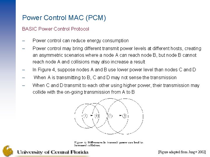 Power Control MAC (PCM) BASIC Power Control Protocol – Power control can reduce energy Power Control MAC (PCM) BASIC Power Control Protocol – Power control can reduce energy