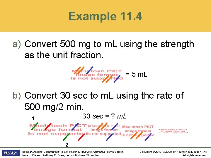 Example 11. 4 a) Convert 500 mg to m. L using the strength as