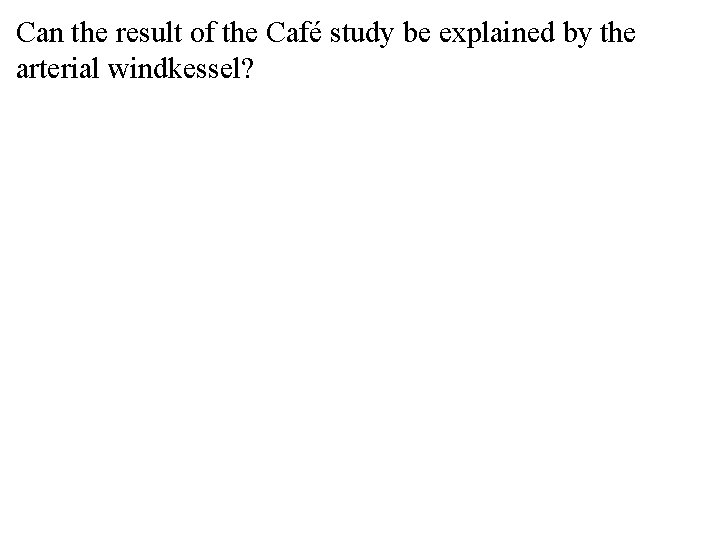 Can the result of the Café study be explained by the arterial windkessel? 