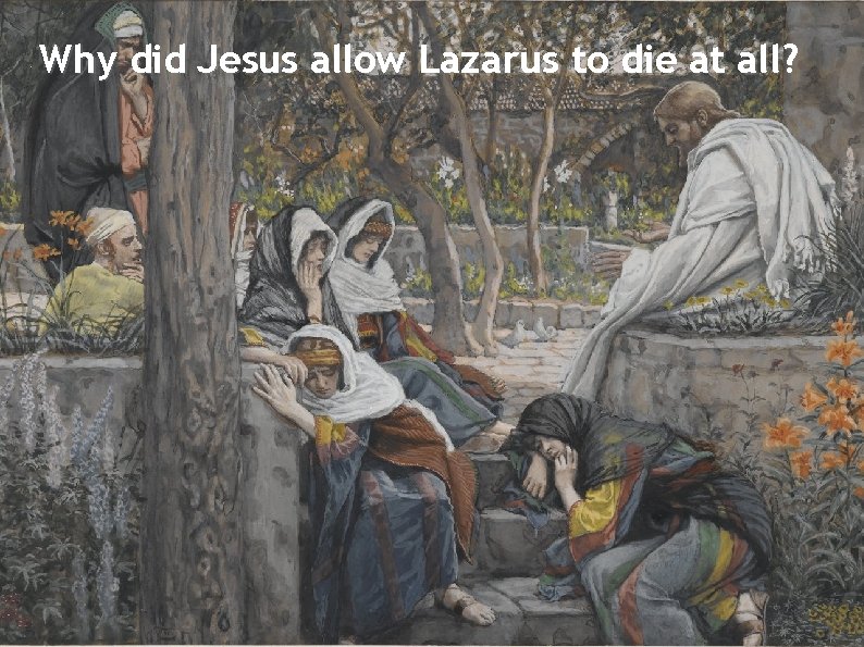 Why did Jesus allow Lazarus to die at all? 