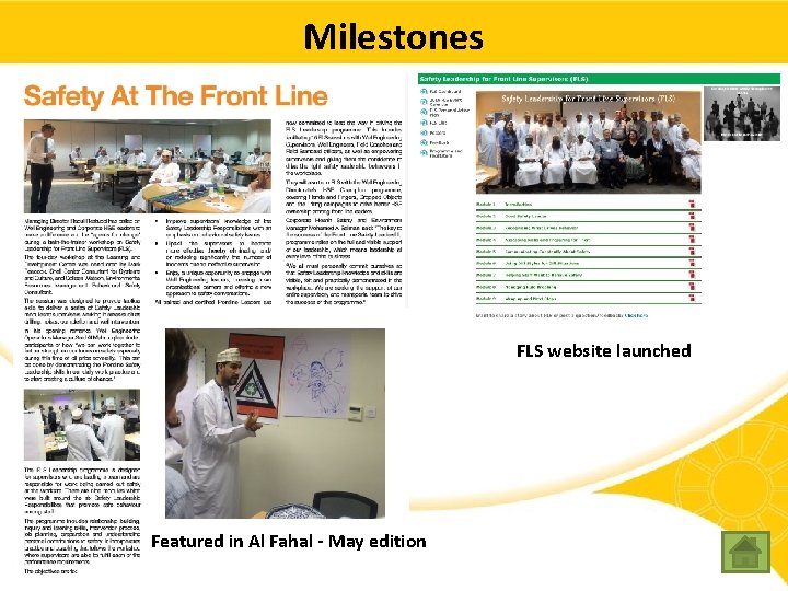 Milestones FLS website launched Featured in Al Fahal - May edition 