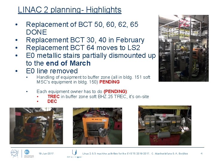 LINAC 2 planning- Highlights • • • Replacement of BCT 50, 62, 65 DONE