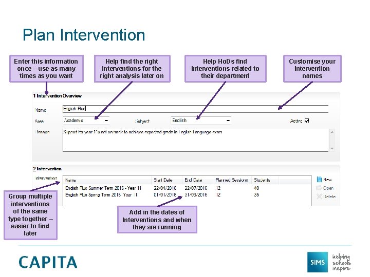 Plan Intervention Enter this information once – use as many times as you want