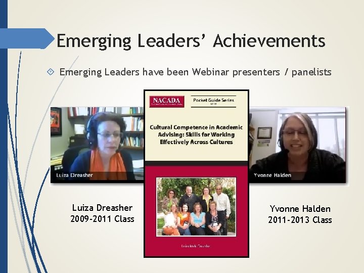 Emerging Leaders’ Achievements Emerging Leaders have been Webinar presenters / panelists Luiza Dreasher 2009