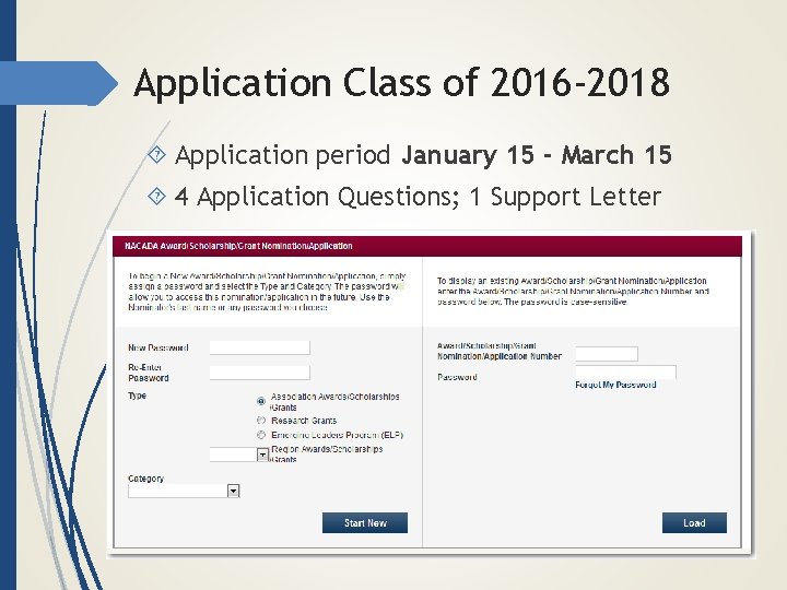 Application Class of 2016 -2018 Application period January 15 - March 15 4 Application