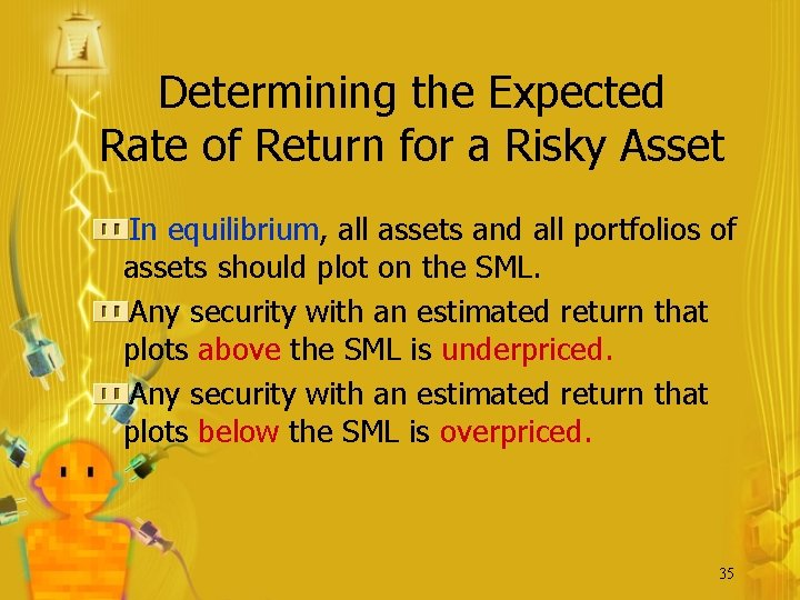 Determining the Expected Rate of Return for a Risky Asset In equilibrium, all assets