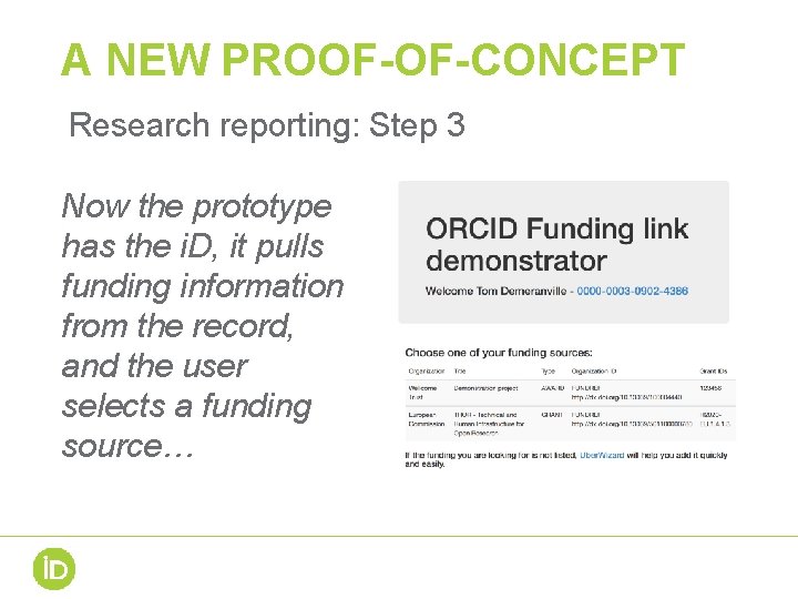 A NEW PROOF-OF-CONCEPT Research reporting: Step 3 Now the prototype has the i. D, A NEW PROOF-OF-CONCEPT Research reporting: Step 3 Now the prototype has the i. D,