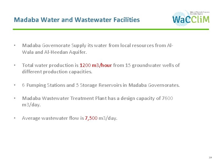 Madaba Water and Wastewater Facilities • Madaba Governorate Supply its water from local resources