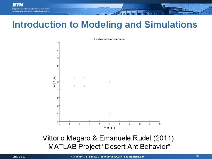 Introduction to Modeling and Simulations Vittorio Megaro & Emanuele Rudel (2011) MATLAB Project “Desert