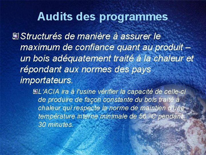 Audits des programmes Structurés de manière à assurer le maximum de confiance quant au