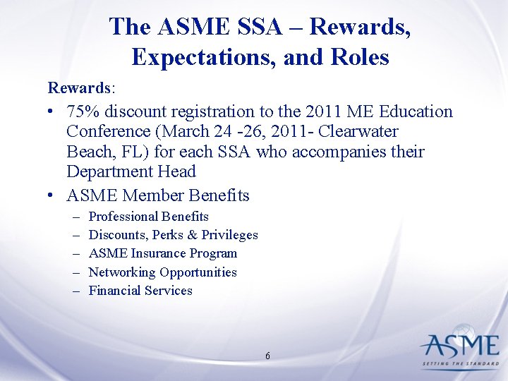 ASME Student Section Advisor Webinar June 2010 ASME