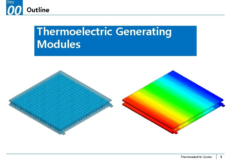 Step 00 Outline Thermoelectric Generating Modules Thermoelectric Cooler 1 