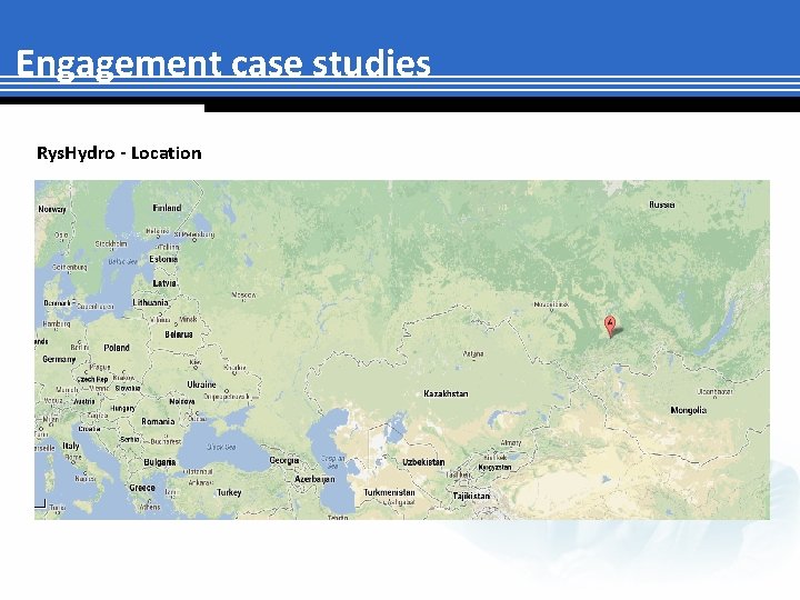 Engagement case studies Rys. Hydro - Location 