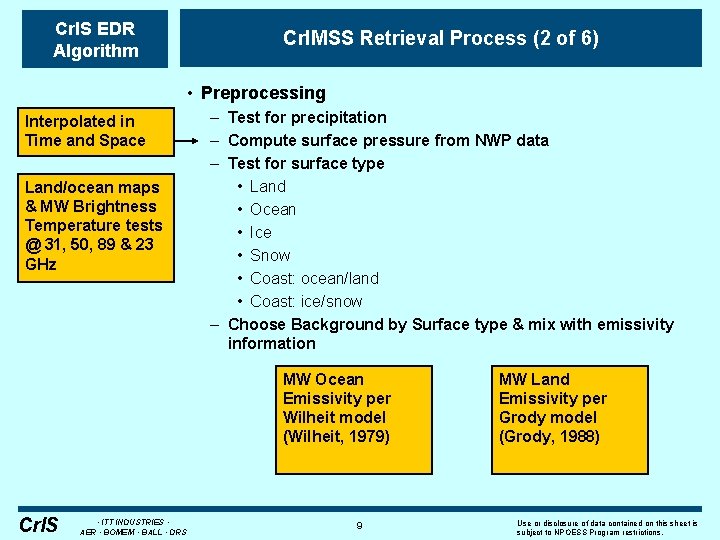 Cr. IS EDR Algorithm Cr. IMSS Retrieval Process (2 of 6) • Preprocessing Interpolated
