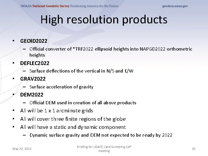 High resolution products • GEOID 2022 – Official converter of *TRF 2022 ellipsoid heights