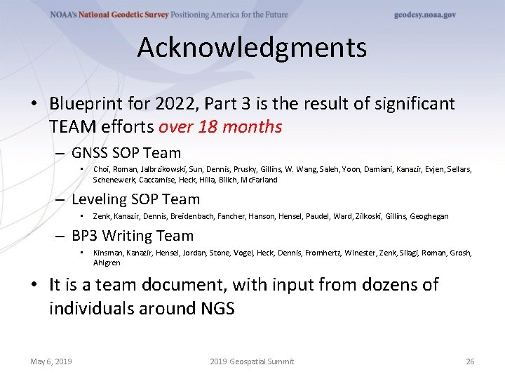 Acknowledgments • Blueprint for 2022, Part 3 is the result of significant TEAM efforts