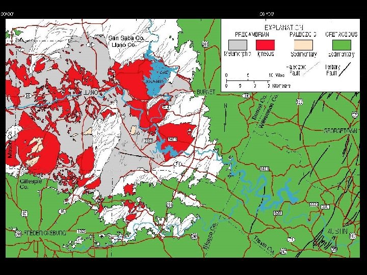 Central Texas geologic map 