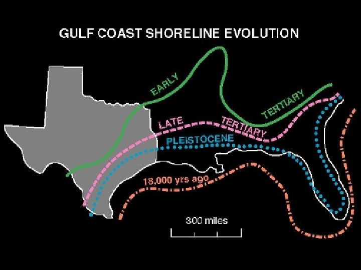 Gulf of Mexico Shoreline since the Cretaceous 