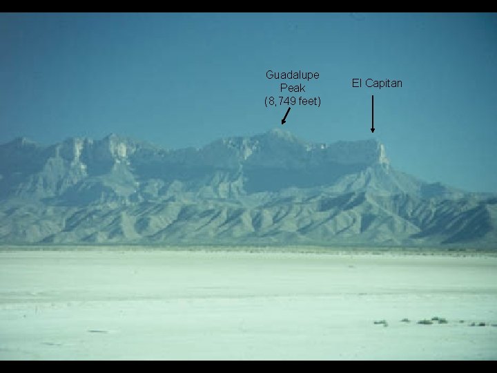 Salt Basin Guadalupe Peak (8, 749 feet) El Capitan 